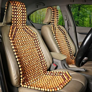 Wooden Bead Seat For Car Acupressure Design Universal Size Pack of 2