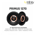 Infinity Primus 1270 – 12” Subwoofer | 300W RMS / 1200W Peak | Deep Bass & Durable Build