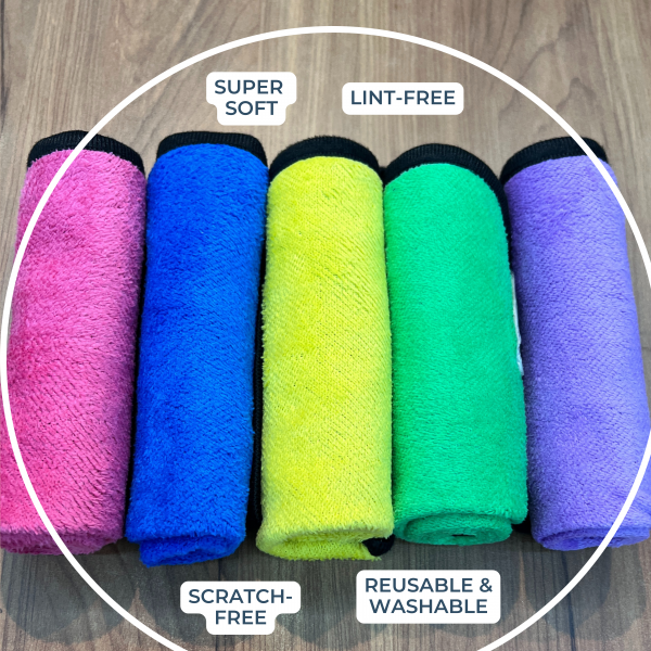 Microfiber Cleaning Cloths Set of 5-400 GSM
