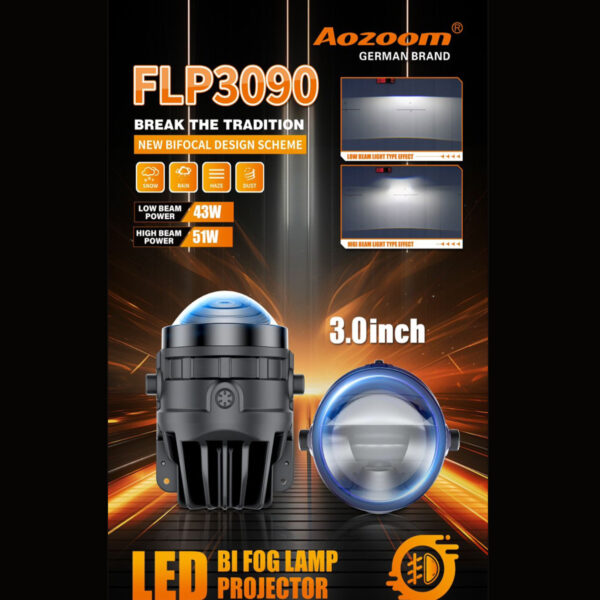 AOZOOM FLP 3090 BI-LED3 Fog Projector 70W 5700K – Better Visibility