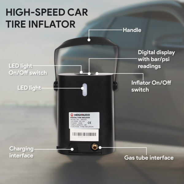 Mega Audio Digital Tyre Inflator