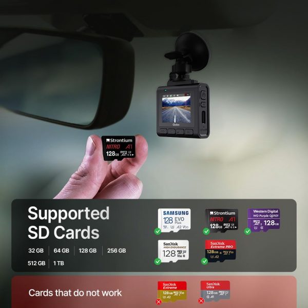 Qubo Car Dashcam Pro 2.7K | Dual Cam | Night Vision