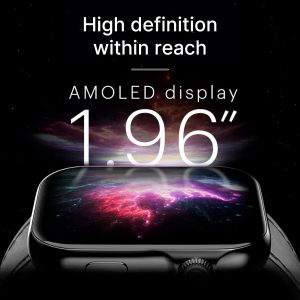 Noise ColorFit Ultra 3 Bluetooth Calling Smart Watch with Biggest 1.96″ AMOLED Display, Premium Metallic Build, Functional Crown, Gesture Control with Silicon Strap (Jet Black)
