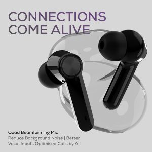 TAGG Liberty Buds Plus Truly Wireless Earbuds in-Built Gaming Mode,Bassx Mode,Quad Mic,Fast Charge&Low Latency Upto 60Ms (White) (Black)