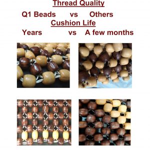 Beads XXLBeige Wooden Car Beaded Seat Cover cushion Suitable for all the Cars & SUVs, Office Chair, Home Chair (Universal Fit, 1 Pack)