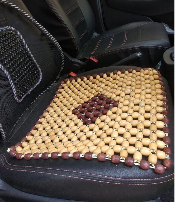 Beads SBeige Wooden Beads Acupressure Mat Car Accessories Beads Seat Cover for Driver/heating pad/gel pad cover cushion for CAR/Office chair/Home Chair/Sofa/Jhula/Swing/Truck/Bus/Tempo(Small,Beige)