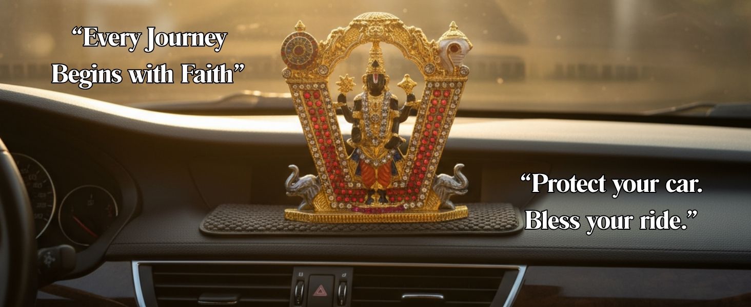 Tirupati Balaji Car Dashboard Idol – 4.5 Inch Metal Statue 1