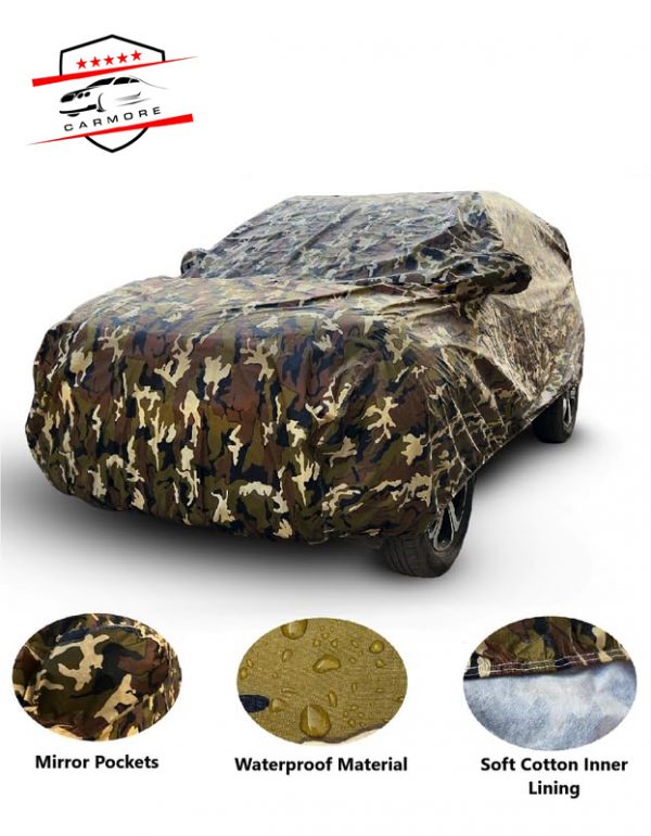 Car More Waterproof Camouflage Military Jungle Print Car Body Cover for Tata Punch(100% Waterproof,Triple Stitched,Mirror Pocket,UV Resistant,Dustproof) full discreption