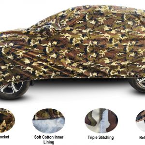 Car More Waterproof Camouflage Military Jungle Print Car Body Cover for Tata Punch(100% Waterproof,Triple Stitched,Mirror Pocket,UV Resistant,Dustproof) full discreption
