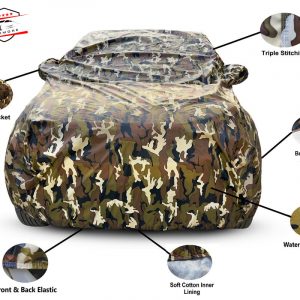 Car More Waterproof Camouflage Military Jungle Print Car Body Cover for Tata Punch(100% Waterproof,Triple Stitched,Mirror Pocket,UV Resistant,Dustproof) full discreption