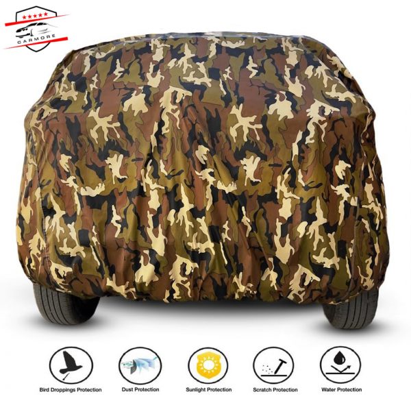 Car More Waterproof Camouflage Military Jungle Print Car Body Cover for Tata Punch(100% Waterproof,Triple Stitched,Mirror Pocket,UV Resistant,Dustproof) full discreption