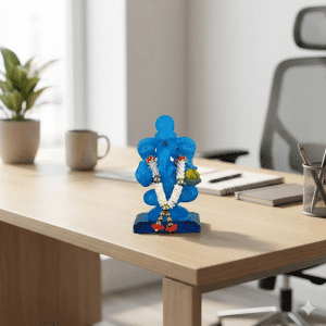 Premium Blue Glass Ganesha Idol – Car Dashboard & Home Decor