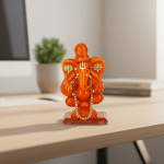 Spiritual Orange Ganesha Figurine for Car & Home