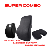 Ultimate Car Comfort Bundle – Neck Rest + Back Support + Seat Cushion