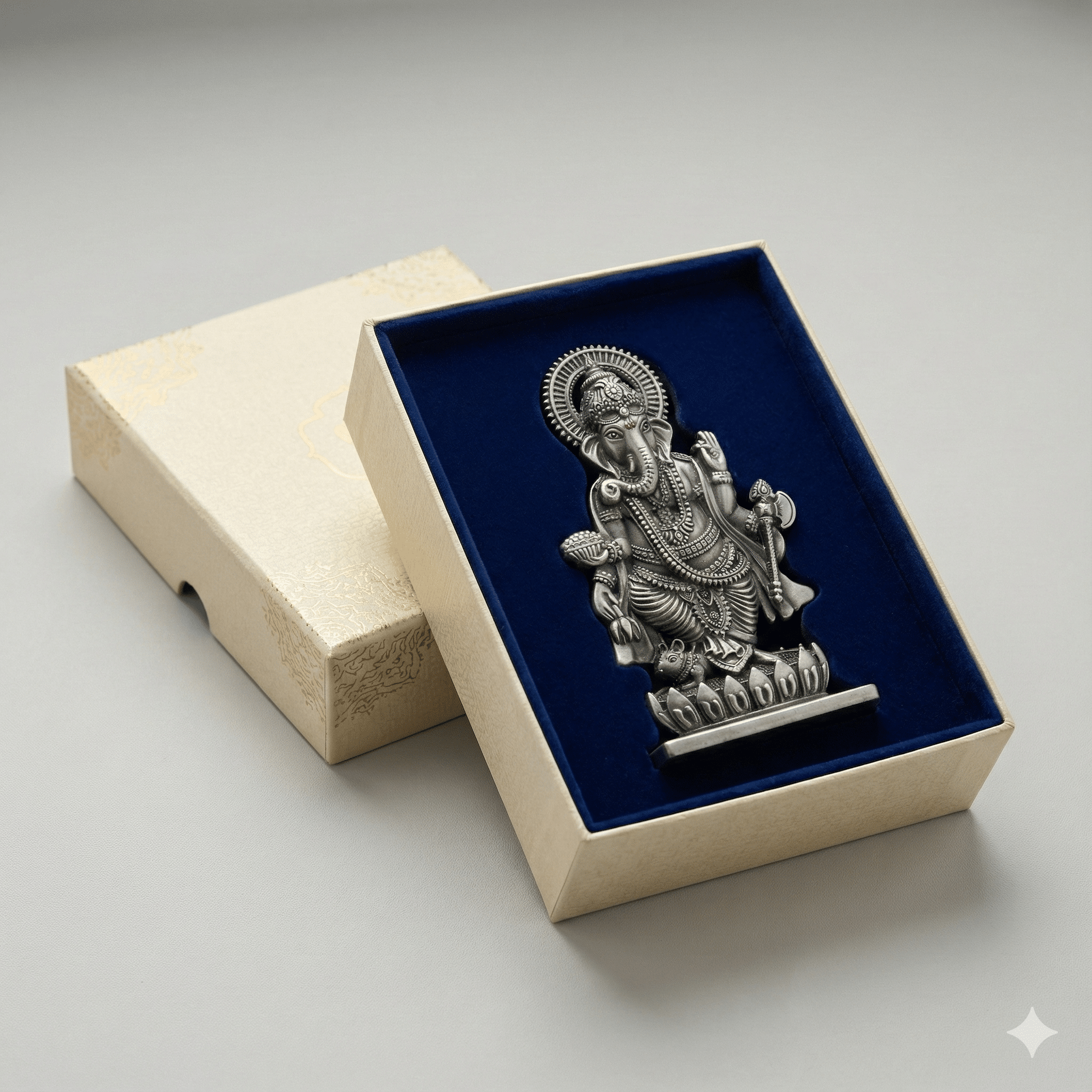 Elegant Metal Ganesha Idol – Home, Office & Dashboard