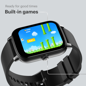 Noise Colorfit Icon Buzz Jet Black (Bluetooth Calling Smart Watch with Voice Assistance, 1.69″ Display, Built-in Games, Sleep, Spo2, HR Monitors)