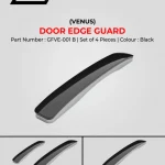 GFX VENUS Car Door Edge Guard – Black (Universal Fit, 4 Pieces)