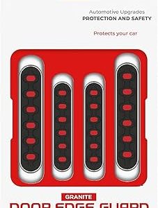 GFX GRANITE Car Door Edge Guard – Black & Red (Universal Fit, 4 Pcs)