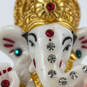 Polymarble Ganesha Idol with Gemstones