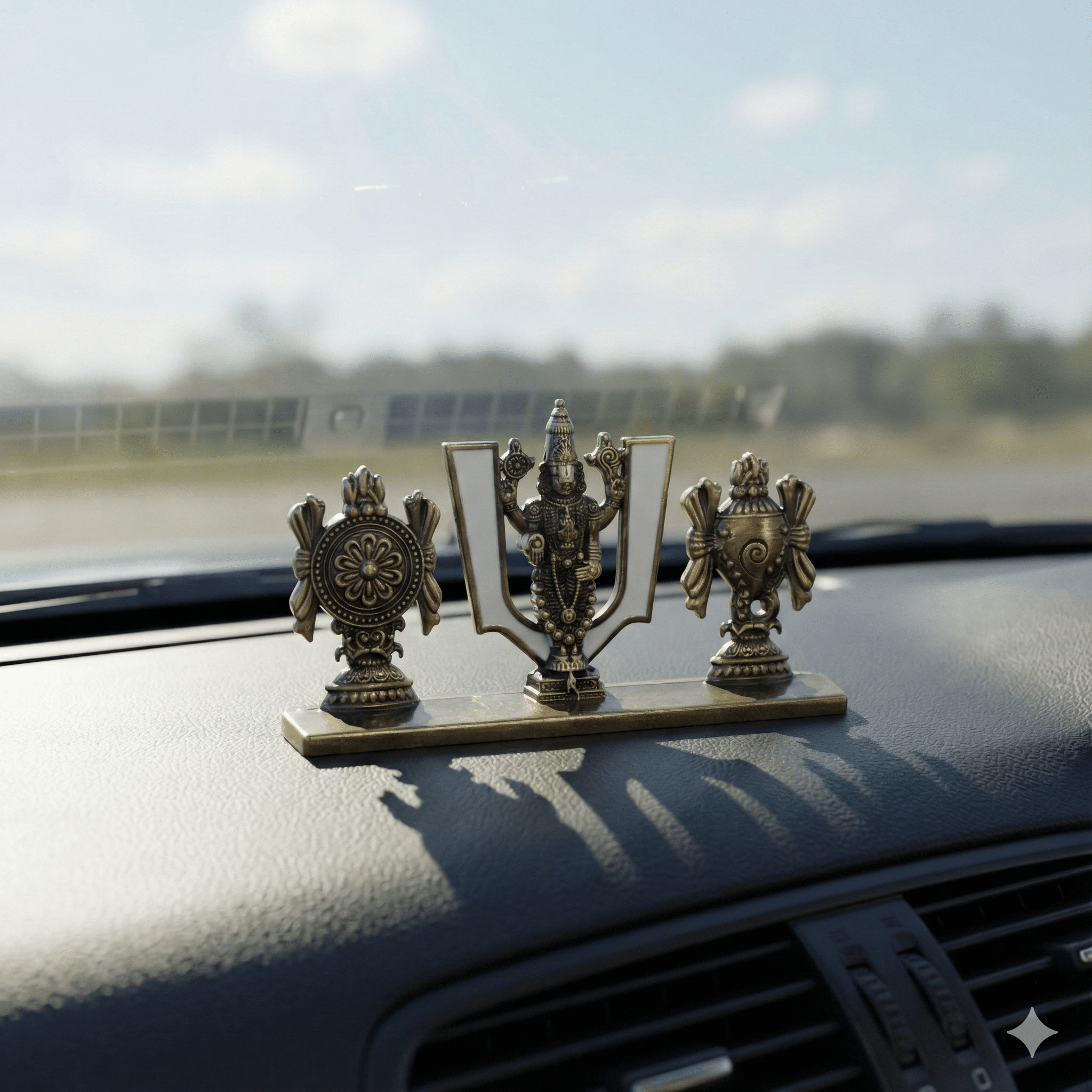 Lord Balaji Brass Dashboard Idol – Shanku Chakra Set