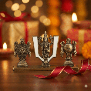 Lord Balaji Brass Dashboard Idol – Shanku Chakra Set