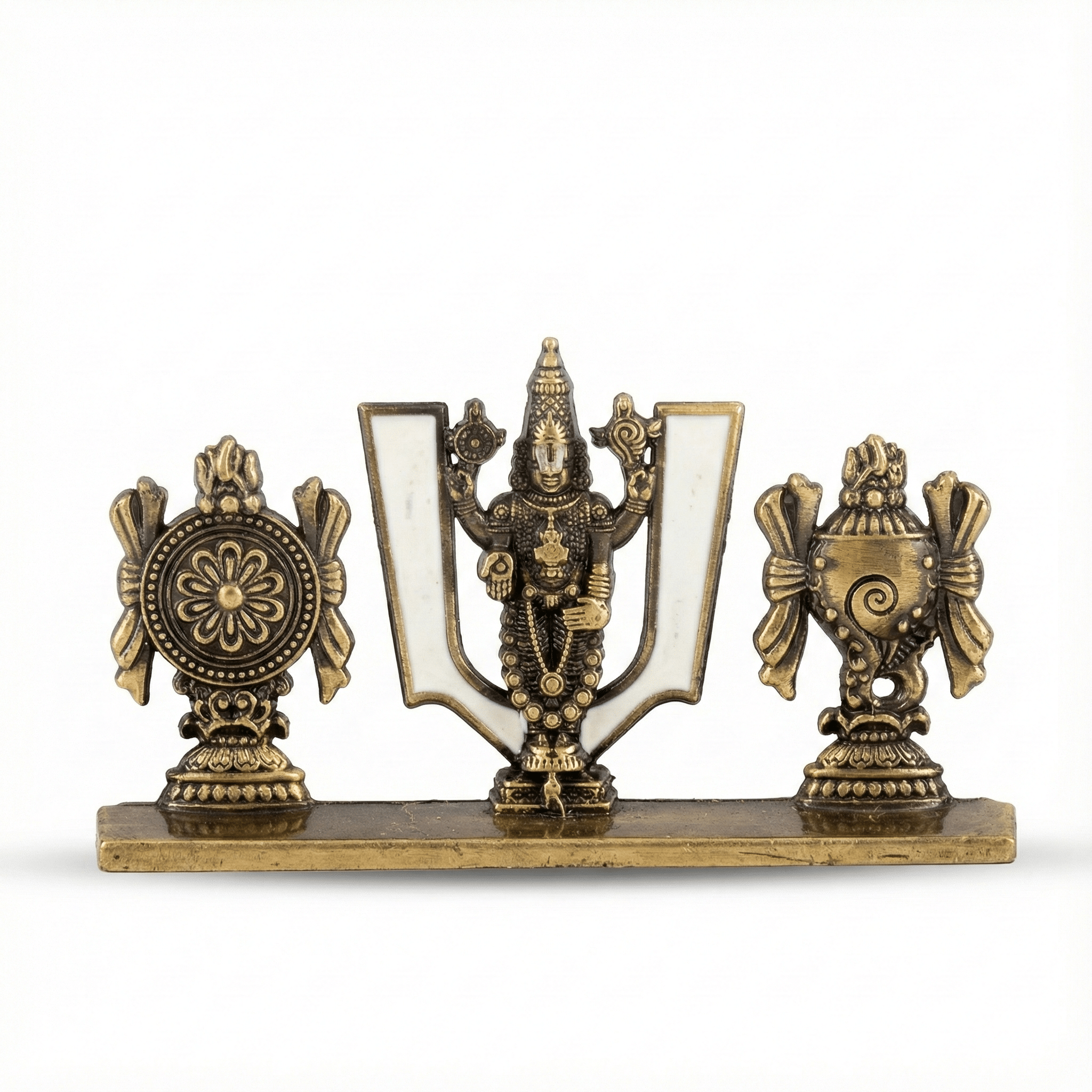 Lord Balaji Brass Dashboard Idol – Shanku Chakra Set